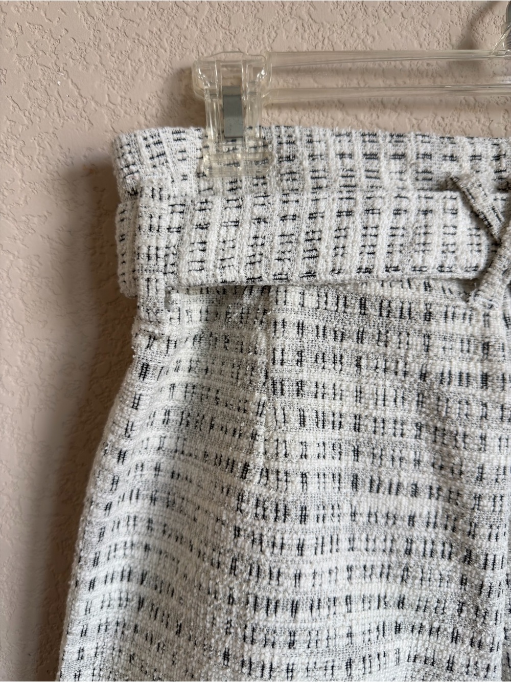 NWT Koko + Mason Ivory Black Tweed Paperbag Tie-Waist High Rise Shorts Size M - Picture 12 of 12